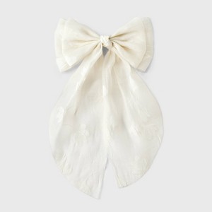 Chiffon Floral Double Bow Hair Barrette - A New Day™ - 1 of 3