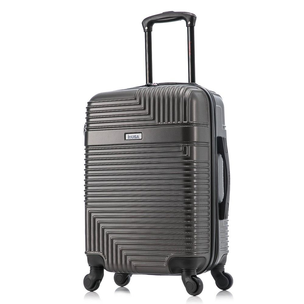 Photos - Luggage InUSA Resilience Lightweight Hardside Carry On Spinner Suitcase - Black 