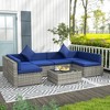 Resenkos 7-Piece Rattan Sectional Set, Outdoor Sectional Furniture, PE Rattan, - 3 of 4