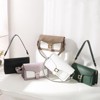 Women's Faux Leather Satchel Handbag, Small Crossbody Purse with 2 Straps, White (F195-white) - 2 of 4
