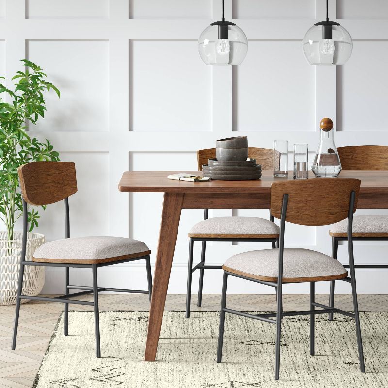 2pk Telstar Mid-Century Modern Mixed Material Dining Chair - Threshold™, 3 of 18