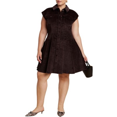 ELOQUII Corduroy Mini Dress