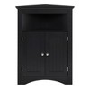 Corner Storage Cabinet With 2 Doors Corner Freestanding Floor Cabinet For Home Kitchen Living Room Bedroom - 3 of 4