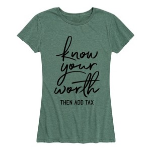 Women's - Instant Message - Know Your Worth Short Sleeve Graphic T-Shirt - 1 of 4