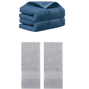 REGALWOVEN 4 Pcs Solid Soft Absorbent Hand Towel for Bathroom 14" x 30" - 1 of 4