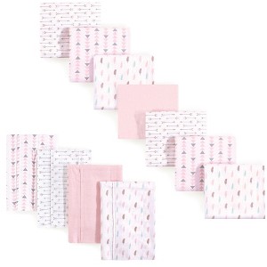Luvable Friends Infant Girl Cotton Flannel Burp Cloths and Receiving Blankets, 11-Piece, Girl Feathers, One Size - 1 of 1