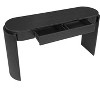 Luxystar Console Table with Natural Wood Grain Finish, Oval Top and 2 Drawers for Entryway and Living Room, Black - 2 of 4