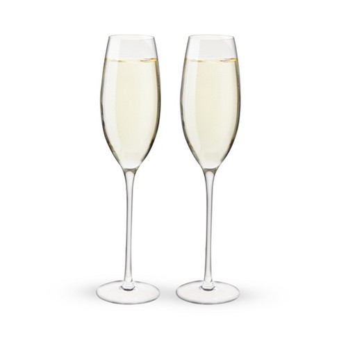 Perversion Miljøvenlig Kommentér Twine Linger Crystal Glass Champagne Flutes Set Of 2 - 10oz Stemmed Champagne  Glass For Sparkling Wine | Wedding & Toasting Flute Glasses, Clear : Target