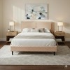 Queen Size Camel Plush Soft Upholstered Bed Wood Frame & Upholstered Headboard-- Frevyn - 2 of 4