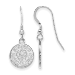 Black Bow Jewelry Sterling Silver Louisiana Lafayette Ragin' Cajuns NCAA Dangle Earrings - 1 of 3