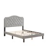 NicBex Queen Velvet Upholstered Bed Frame with Curve-Shaped Headboard,Wood Slat Support,Diamond Button Tufted Design,Easy Assembly - 4 of 4
