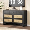 homfan 47.3" 7-Drawer Dresser - Natural Rattan & Wood Chest w/Sturdy Base for Bedroom/Entryway - 2 of 4
