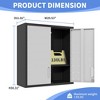 Munora - 2-Door Metal Wall Cabinet with Adjustable Shelves - Lockable Tool Storage for Garage/Utility Room - Black & Grey - 3 of 4