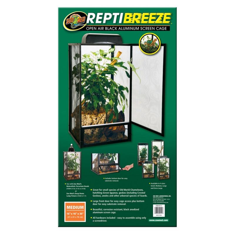 Zoo Med Reptibreeze Open Air Aluminum Screen Black Cage - Small - DS, 2 of 4