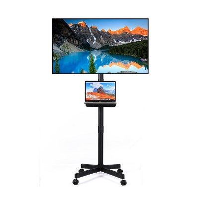 BestParts 23–60 Inch Rolling TV Stand with Wheels, Adjustable Height, Tilt & Media Shelf, P57389