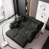 8 PCS Oversized Modular Sofa, 4 Seat DIY Layout Design Sofa with Chaise Lounges and Armrests and Ottomans, Tufted Sofa with Pillows-Coolbibila - 3 of 4
