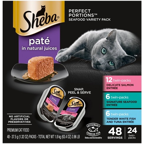 Sheba Perfect Portions Pat In Natural Juices Seafood Premium