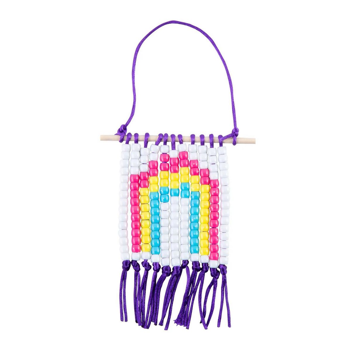 3 1/2" x 3 1/2" Rainbow Pony Bead Banner Craft Kit - Makes 6