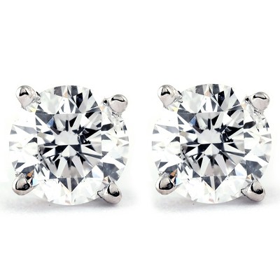 Pompeii3 1.00ct Round Brilliant Cut Natural Diamond Stud Earrings In ...