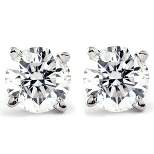 Pompeii3 1.00Ct Round Brilliant Cut Natural Diamond Stud Earrings in 14K Gold Setting