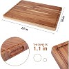 Extra Large Wooden Cutting Board Heavy Duty Chopping Board with Juice Groove, Thick Acacia Wood Butcher Block, 24 x18 inch, 3pcs - 2 of 4