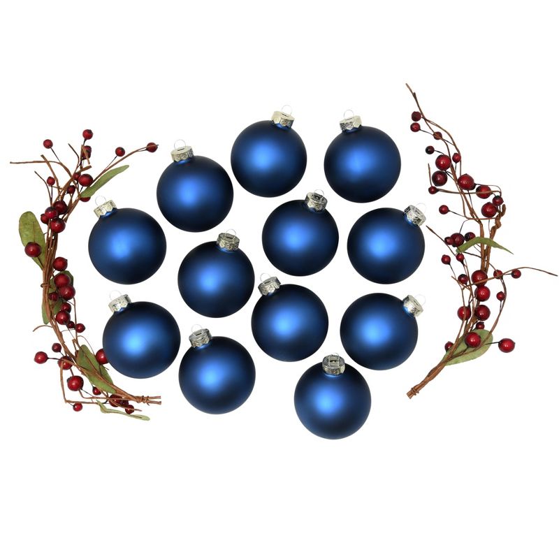 Northlight Matte Finish Christmas Ball Ornaments - 2.75" (70mm) - Midnight Blue - 12ct, 2 of 4