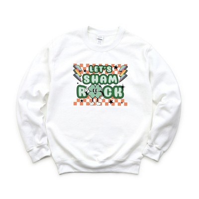 Simply Sage Market Women's Graphic Sweatshirt Let's Sham Rock Lightning Bolt