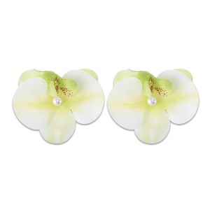 Unique Bargains Women's Phalaenopsis Faux Pearl Duckbill Clip 2 Pcs - 1 of 4