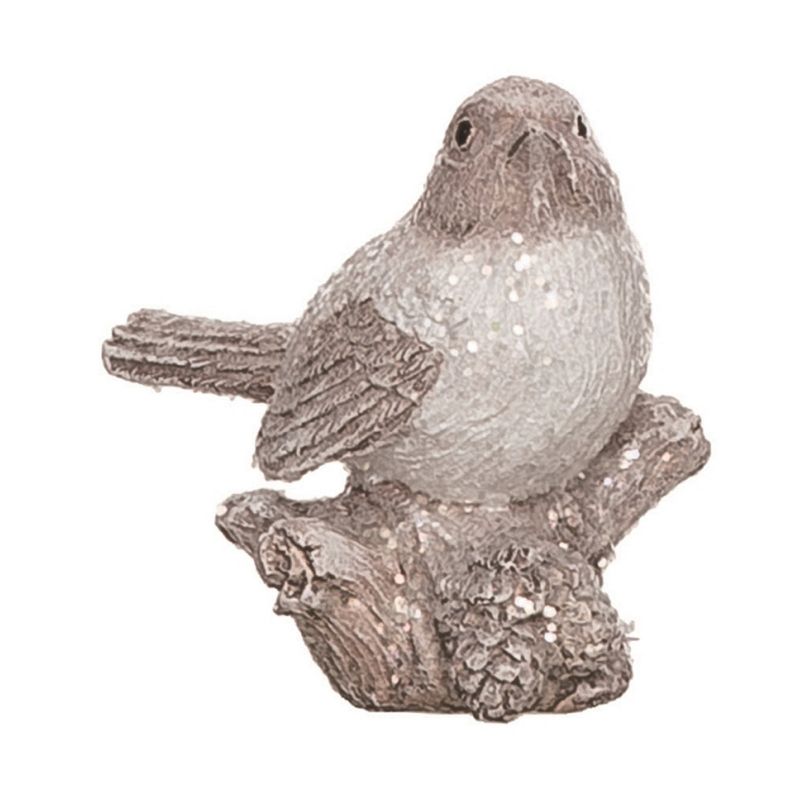Transpac Winter Glitter Ceramic Bird Figurines Set of 3, 3 of 5