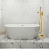 Cobbe Freestanding Floor Standing Bathtub Faucet Bathtub Fill with Swivel Spout and Handheld Shower Single Handle Shower Faucet Brushed Gold - 2 of 4