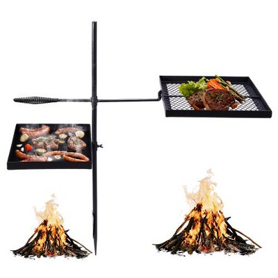 Winado Swivel Campfire Grill Skillet Combo Portable Heavy Duty Camping Grill Grate