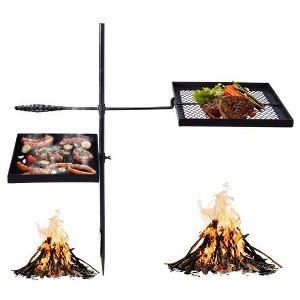 Winado Swivel Campfire Grill Skillet Combo Portable Heavy Duty Camping Grill Grate - 1 of 4