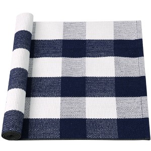 PiccoCasa Cotton Classic Gingham Pattern High-Density Woven Floor Mats - 1 of 4