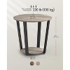 Round Side End Table, 2-Tier Accent Bedside Table with Storage Shelf, Easy Assembly - 3 of 4