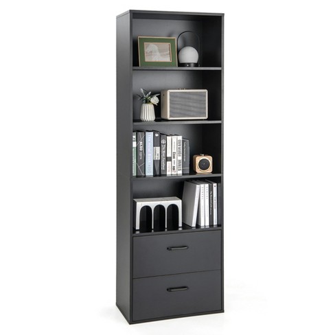 Tall on sale bookcase black