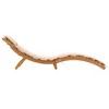 vidaXL Sun Lounger with Cushion Beige Solid Wood Acacia - 3 of 4