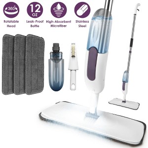 NAYSAYE Spray Mop for Floor Cleaning with Rotating Head, Refillable Bottle, Extendable Handle and 3 Reusable Microfiber Pads, White, 15.74"*5"*49" - 1 of 4