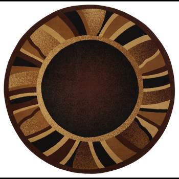 Home Dynamix Premium Rizzy Contemporary Abstract Border Area Rug, Brown/Beige, 7'8" Round
