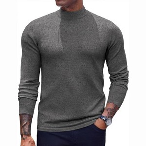 COOFANDY Men's Mock Turtleneck Sweaters Long Sleeve Casual Knit Shirts Half Neck Thermal Lightweight Pullover Sweater - 1 of 4