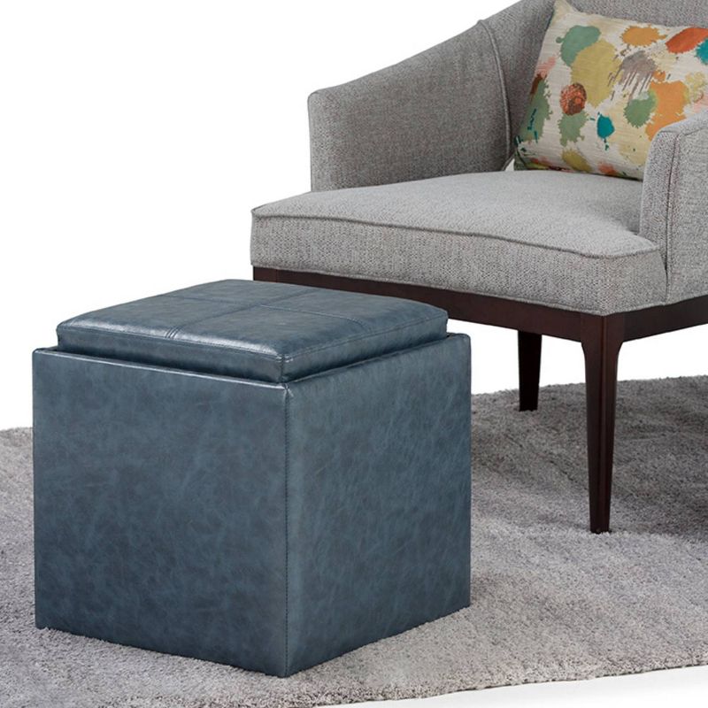 17" Townsend Cube Storage Ottoman with Tray - WyndenHall, 3 of 11