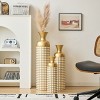 ORRD Set of 3 Modern Floor Vases, Golden Metal Home Decor - Tall Decorative Vases for Living Room, Wedding, Office & Holiday Decor - 3 of 4