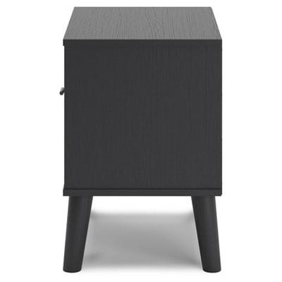 Charlang Beige and Black Cane 1-Drawer Nightstand