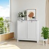 ORRD Tilted Laundry Hamper with Removable Basket White Freestanding Storage Cabinet for Bathroom/Home - 2 of 4