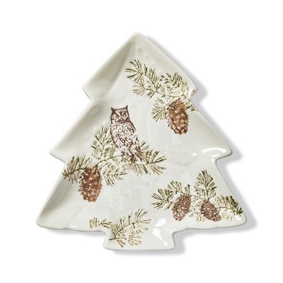 TAG 9" x 9.5" Wilde Christmas Pinecone Tree Shaped Platter