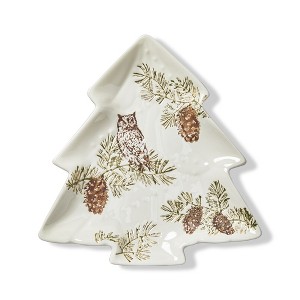 TAG 9" x 9.5" Wilde Christmas Pinecone Tree Shaped Platter - 1 of 2