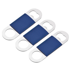 Unique Bargains Stainless Steel Portable Beer Bottle Opener with Leather Handle for Party - 1 of 4