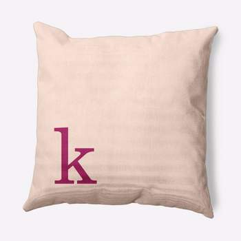 16"x16" Modern Monogram 'k' Square Throw Pillow - e by design