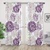 Sweet Jojo Designs Girl Window Curtain Panels 84in. Peony Floral Garden Purple Ivory and Green - 2 of 4
