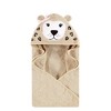 Hudson Baby Infant Girl Cotton Animal Face Hooded Towel Bundle Set, Rainbow Leopard, One Size - 3 of 3