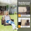 VINGLI 2.2 FT 1-Person Use Rattan Porch Swing Outdoor Support 440 LBS with Cushions & Adjustable Chains for Garden, Yard, Lawn, Tree, Brown - 3 of 4